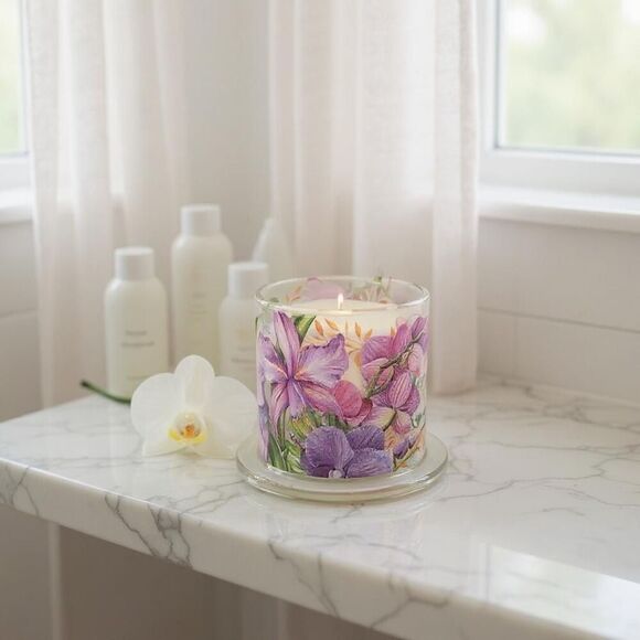 Michel Design Works Orchid Purple Cloche Soy Candle - Picture 1 of 5